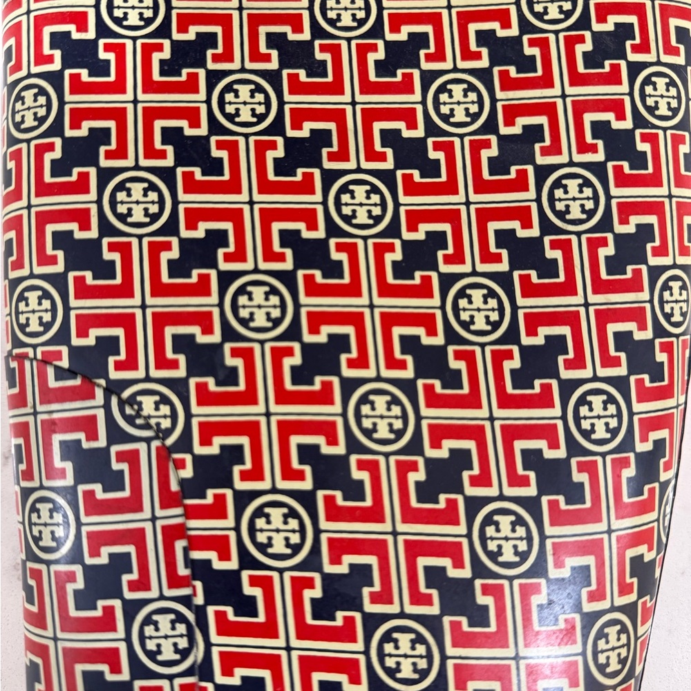 Tory Burch Red and Navy logo rain boot - Picture 3 of 4